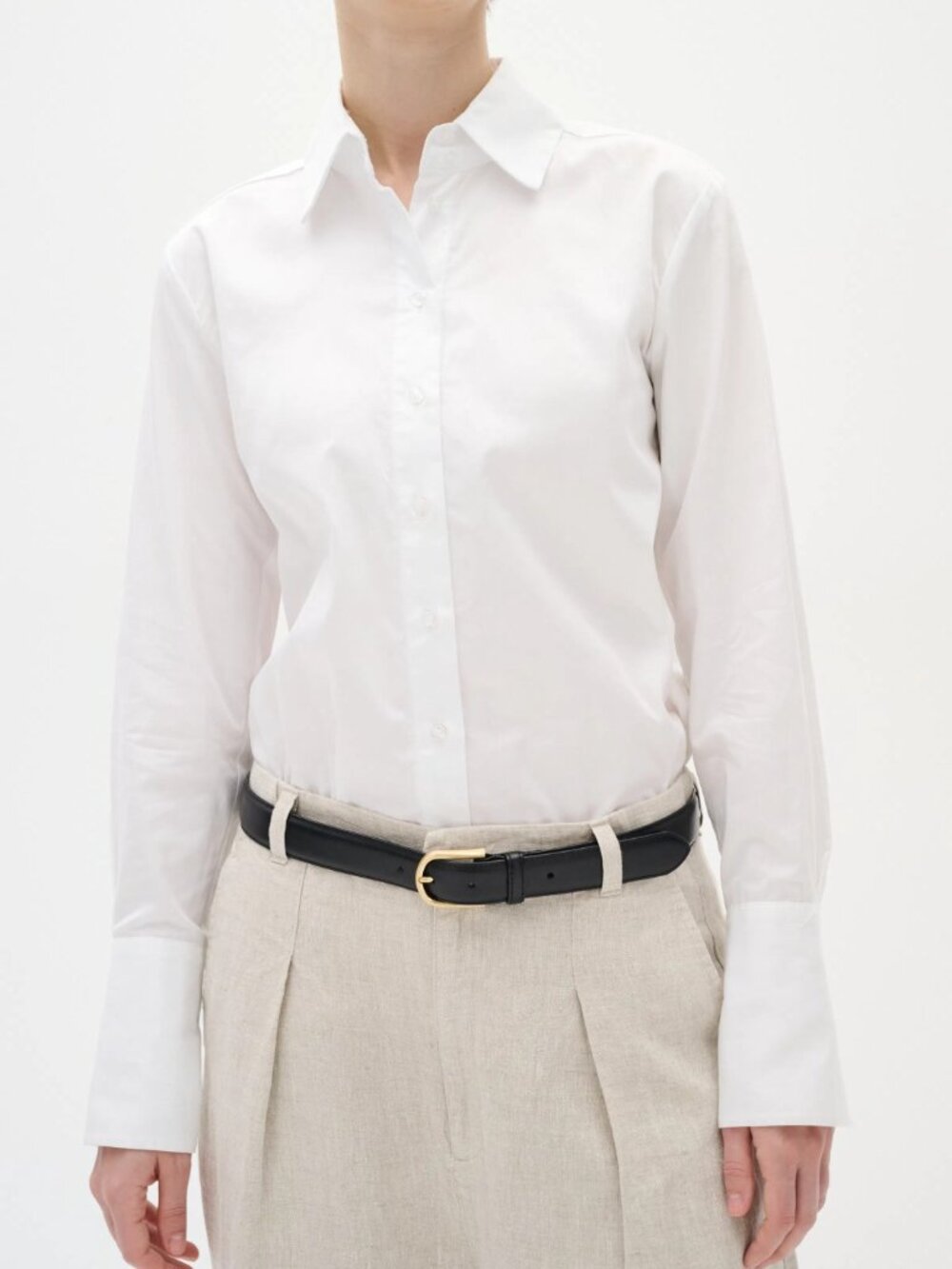 INWEAR 100% Cotton Minimalist Tailored White Button-Up Shirt EU 42 US 14